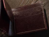 二つ折り財布/ルガトショルダー　オリーブ+ワイン